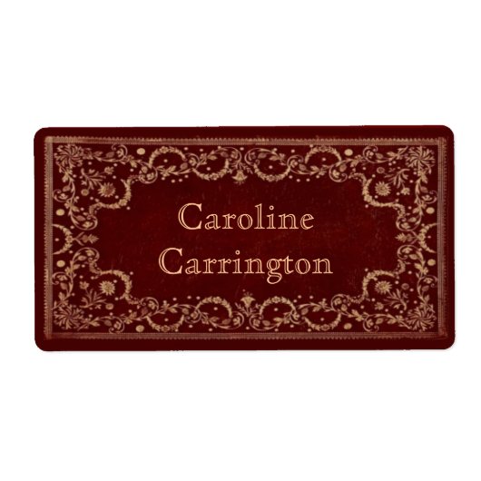 刻印ギルトレザーエフェクトパーソナル蔵書票 ラベル (正面)