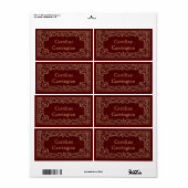 刻印ギルトレザーエフェクトパーソナル蔵書票 ラベル (フルシート)