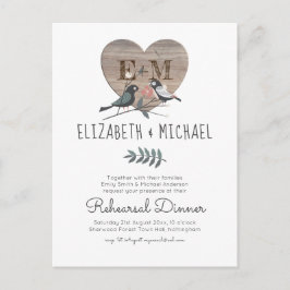 刻印ハートウッドラ結婚ンドのリハーサルディナー ポストカード