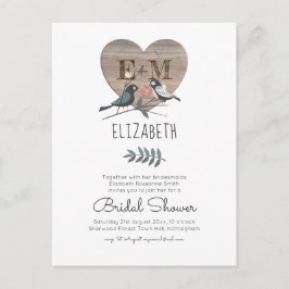 刻印ハートウッドラ結婚ンドブライダルシャワー ポストカード