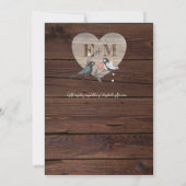 刻印ハートウッドラ結婚ンドブライダルシャワー 招待状 (裏面)