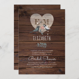 刻印ハートウッドラ結婚ンドブライダルシャワー 招待状