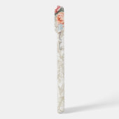 刻印ピンク色のガーリーフローラ2枚フォト iPhoneケース (左側面)