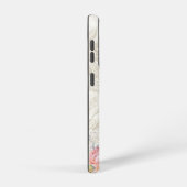 刻印ピンク色のガーリーフローラ2枚フォト SAMSUNG GALAXYケース (右側面)