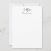 刻印フローラトイルと風車とボート – 青 ノートカード (正面)