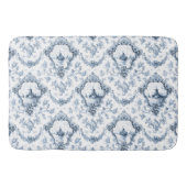 刻印フローラトイルと風車とボート – 青 バスマット (正面)