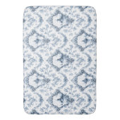 刻印フローラトイルと風車とボート – 青 バスマット (正面縦)