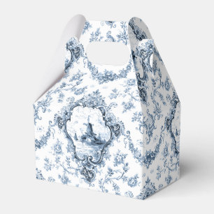 刻印フローラトイルと風車とボート – 青 フェイバーボックス