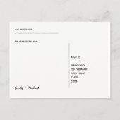 刻印素朴ハートモノグラムRSVPフローラ木材 インビテーションポストカード (裏面)