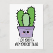 剃らないと面白いバレンタインデー シーズンポストカード (正面)