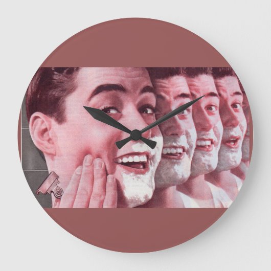 剃ることの生成 ラージ壁時計 (正面)