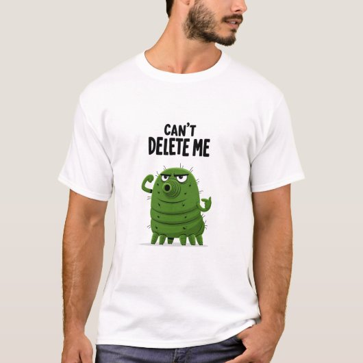 削除できない面白デジタルバグキャラクターギフト Tシャツ (正面)