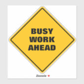 前おもしろいにパッ忙しド道路標識の黄色の作業 シール (シート)