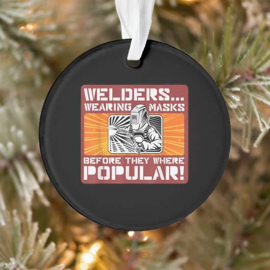前にマスクを着た溶接工人気がある達！ オーナメント (ツリー)