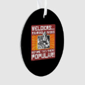 前にマスクを着た溶接工人気がある達！ オーナメント (正面)