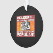 前にマスクを着た溶接工人気がある達! オーナメント (正面)