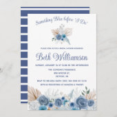 前に何か青い！ボホブライダルシャワー 招待状 (正面/裏面)