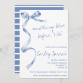 前に何か青い!モダンブライダルシャワー 招待状 (正面/裏面)