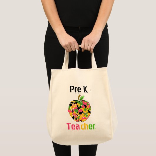 前に幼稚園教師のAppleの買い物袋 トートバッグ (正面(商品))