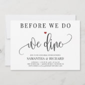 前に書道のリハーサルのディナーを食べる 招待状 (正面)