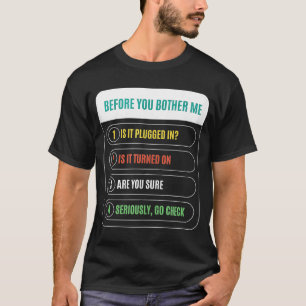 前に私は技術者Tに接続されている Tシャツ