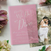 前に結婚ピンクのリハーサルのディナー ベラム紙招待状