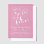 前に結婚ピンクのリハーサルのディナー ベラム紙招待状 (オフセット)