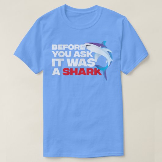 前に頼はサメの脚おもしろい切断 Tシャツ (デザイン正面)