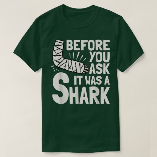 前に頼はサメ骨折だった Tシャツ (デザイン正面)