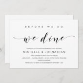 前に、我々は食事、黒、リハーサルの夕食 招待状 (正面/裏面)