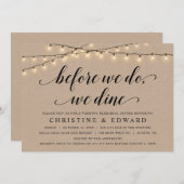 前に、我々は、のリハーサル結婚、クラフトを食べる 招待状 (正面/裏面)