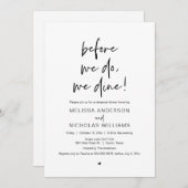 前に、私たちはリハーサル結婚ディナーを食べる 招待状 (正面/裏面)