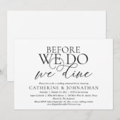 前に、私たちはリハーサル結婚ディナーを食べる 招待状 (正面/裏面)