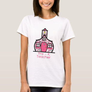 前にKの先生のペンキの(ばちゃばちゃ)跳ねるの校舎 Tシャツ