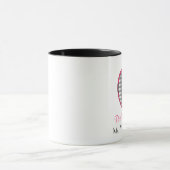 前にKの先生のマグ-ギンガムのApple灰色のwのピンク マグカップ (中央)