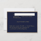 前にPROM RSVP、素晴らしいGatsbyの海軍の金ゴールド 招待状 (裏面)