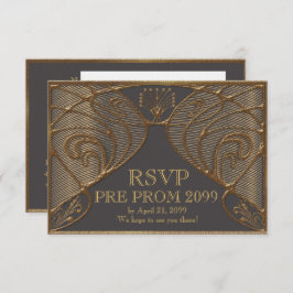 前にPROM RSVP、素晴らしいGatsbyの灰色の金ゴールド 招待状