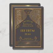 前にPromJunior、素晴らしいGatsbyの灰色金ゴールド セーブザデート (正面/裏面)