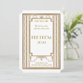 前にPromJunior、素晴らしいGatsbyの白い金ゴールド セーブザデート (スタンド正面)