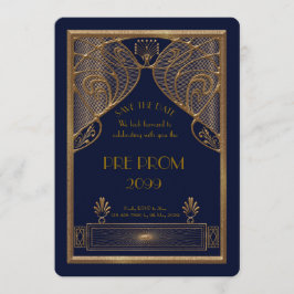 前にPromJunior、素晴らしいGatsbyの金ゴールド、海軍 セーブザデート