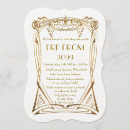 前にPromJunior、素晴らしいGatsbyの金ゴールド、白、ブラケット セーブザデート