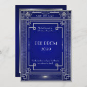 前にPromJunior、素晴らしいGatsbyの銀、海軍 セーブザデート (正面/裏面)