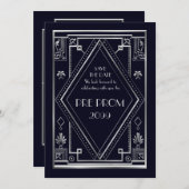 前にPromJunior、素晴らしいGatsbyの銀、海軍 セーブザデート (正面/裏面)