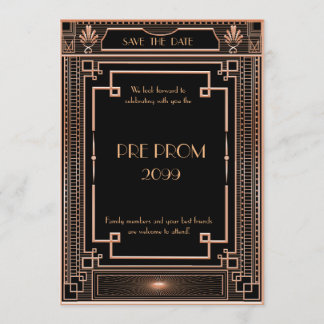 前にPromJunior、素晴らしいGatsbyの黒い金ゴールド セーブザデート