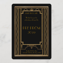 前にPromJunior、素晴らしいGatsbyの黒い金ゴールド セーブザデート