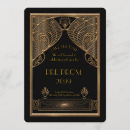 前にPromJunior、素晴らしいGatsbyの黒い金ゴールド セーブザデート