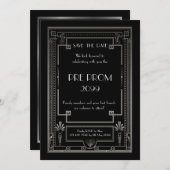 前にPromJunior、素晴らしいGatsbyの黒い銀 セーブザデート (正面/裏面)