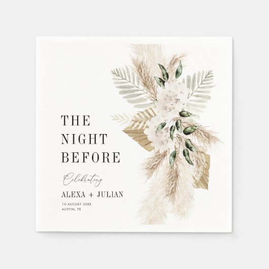 前のススキと緑の夜 スタンダードカクテルナプキン (正面)