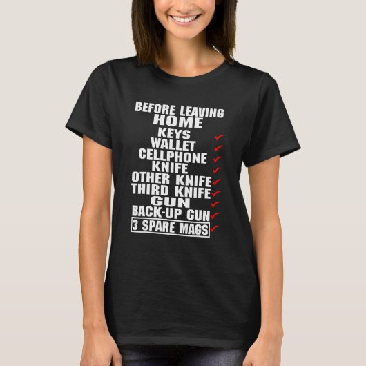 前のホーム離れ鍵財布携帯電話ナイフ Tシャツ (正面)