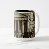 前のローマのパンテオン戦争の30年代の芸術の水彩画車 ツートーンマグカップ (正面右)